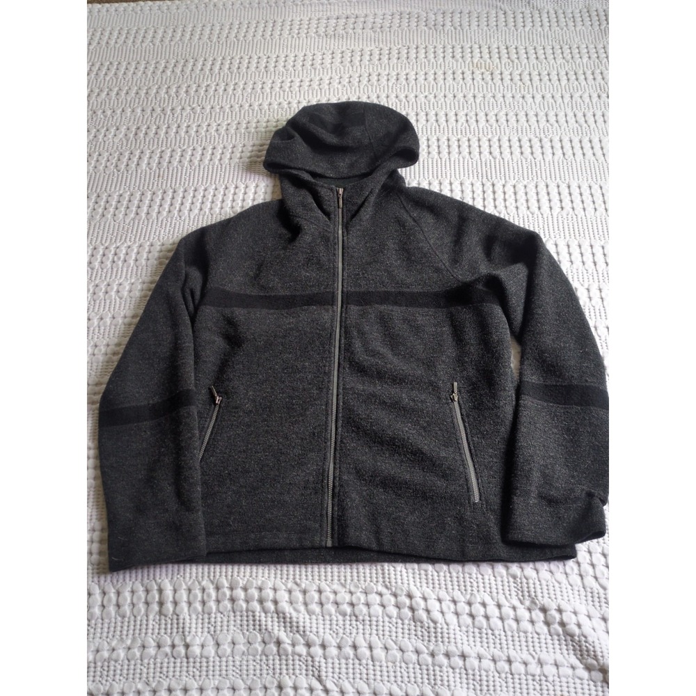 Ibex Merino Wool Hoodie Full Zip Women's Size XL Charcoal Gray USA Made